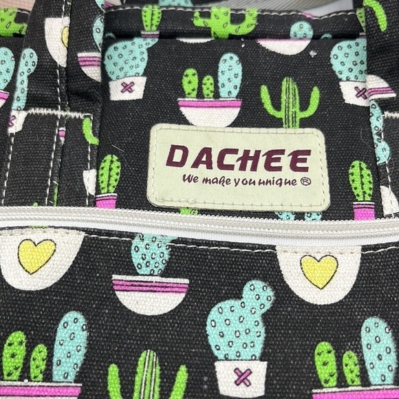 Dachee Cactus Pattern Laptop Bag Black Green MCB4531L - Picture 3 of 8